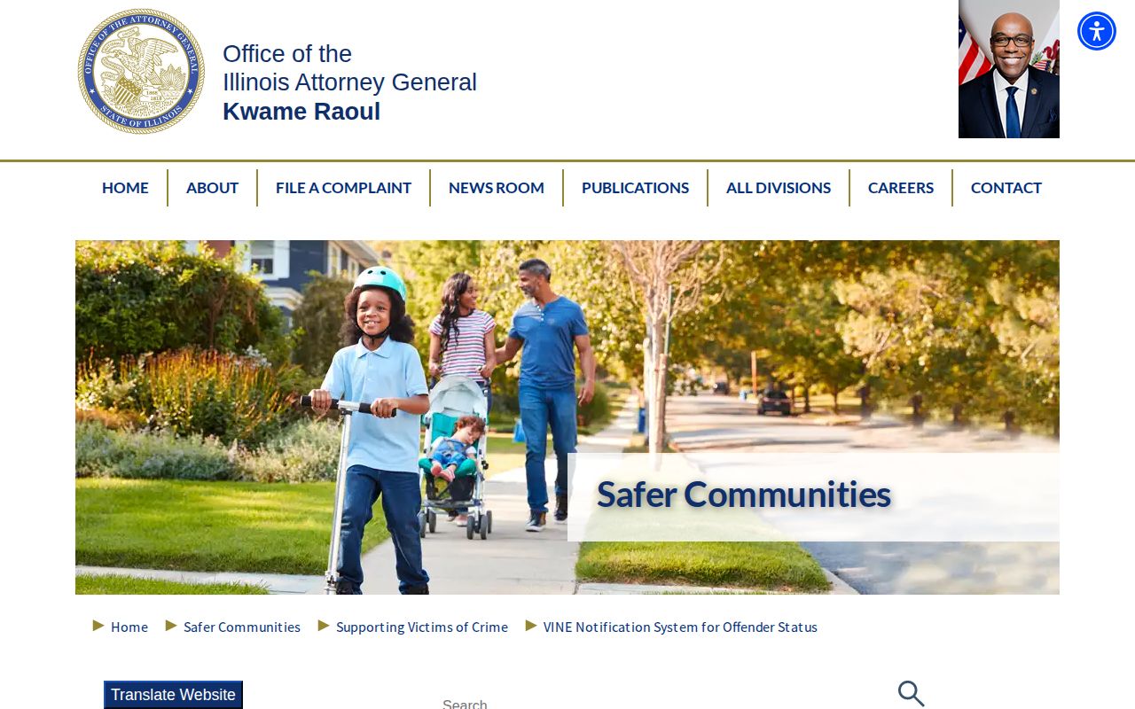 Illinois VINE custody notification resource for Adams County records
