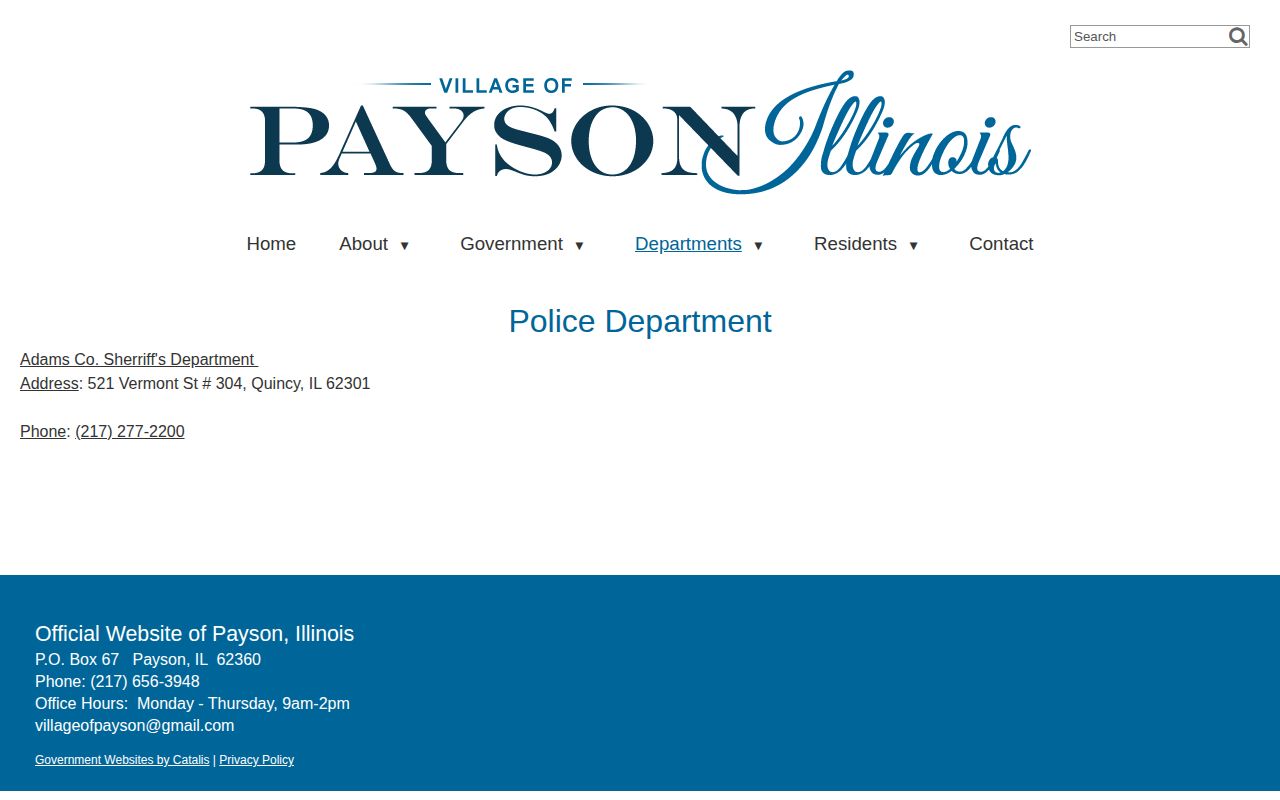 Adams County Payson arrest-record source, Payson Police public sheriff route